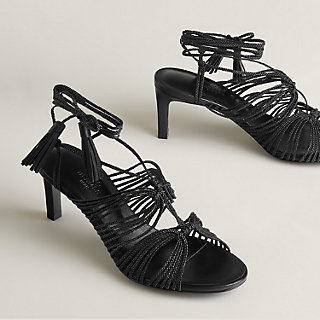 ヒール4.5cm★【HERMES】Karima サンダル HERMES】お洒落なデザインのプリント柄 ☆ Karima サンダル